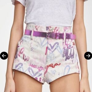 Women's Multicolor Graffiti Shorts
